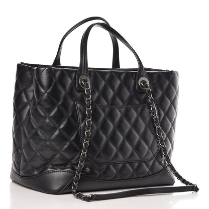 Chanel Calfskin Quilted Small Easy Shopping Tote Black 4 of 13