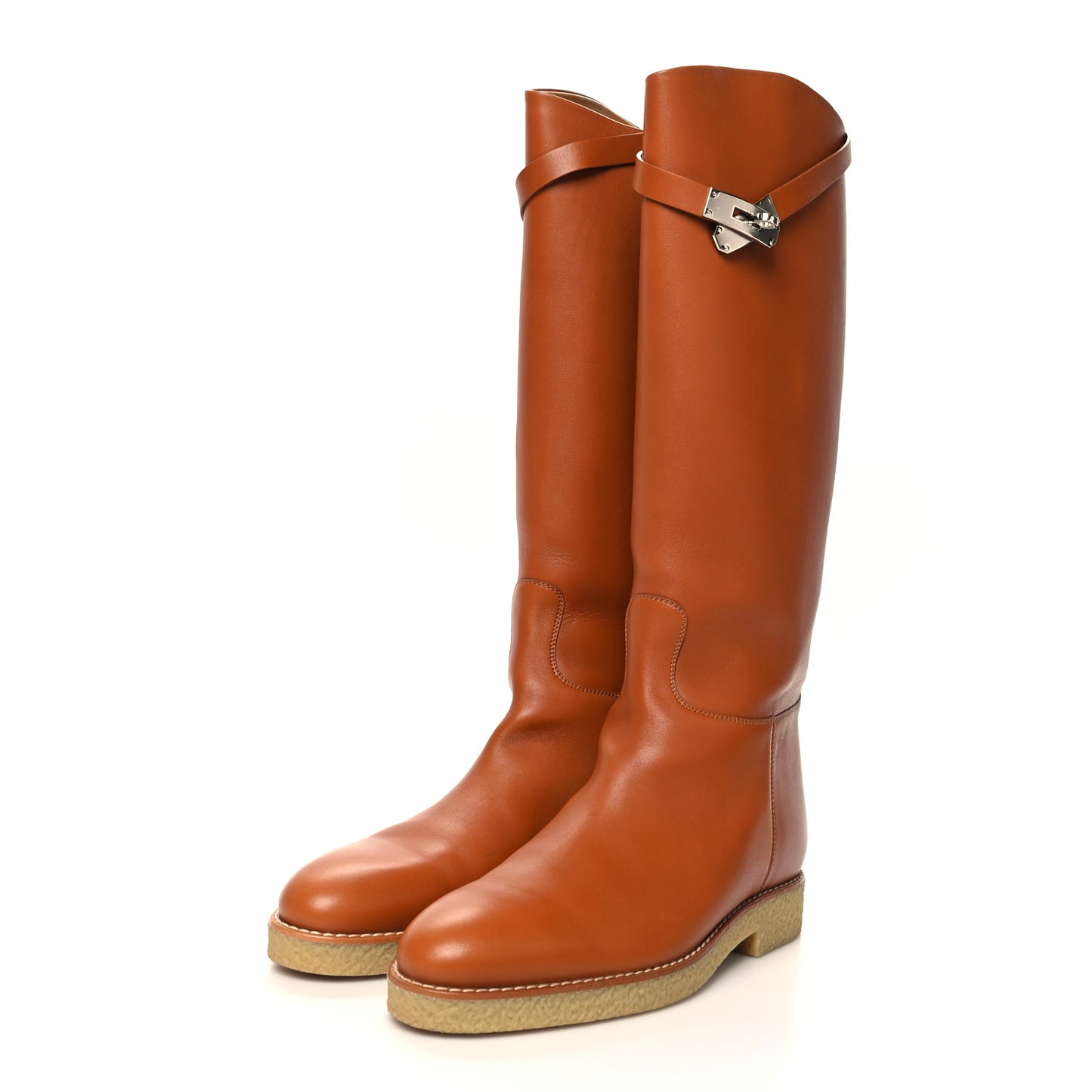 Calfskin Faustine Boots 40.5 Naturel