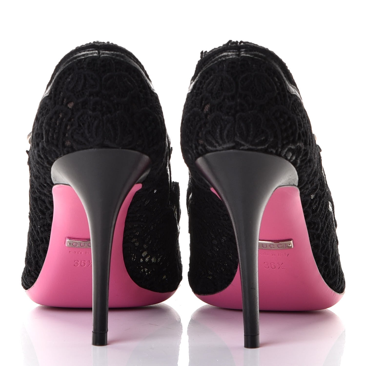 Gucci Lace Pizzo Venice Pumps 36.5 Black 4 of 8