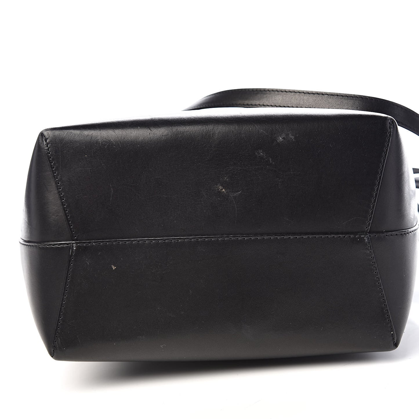 Vegetable Tanned Calfskin Bucket Bag Black Ballerina