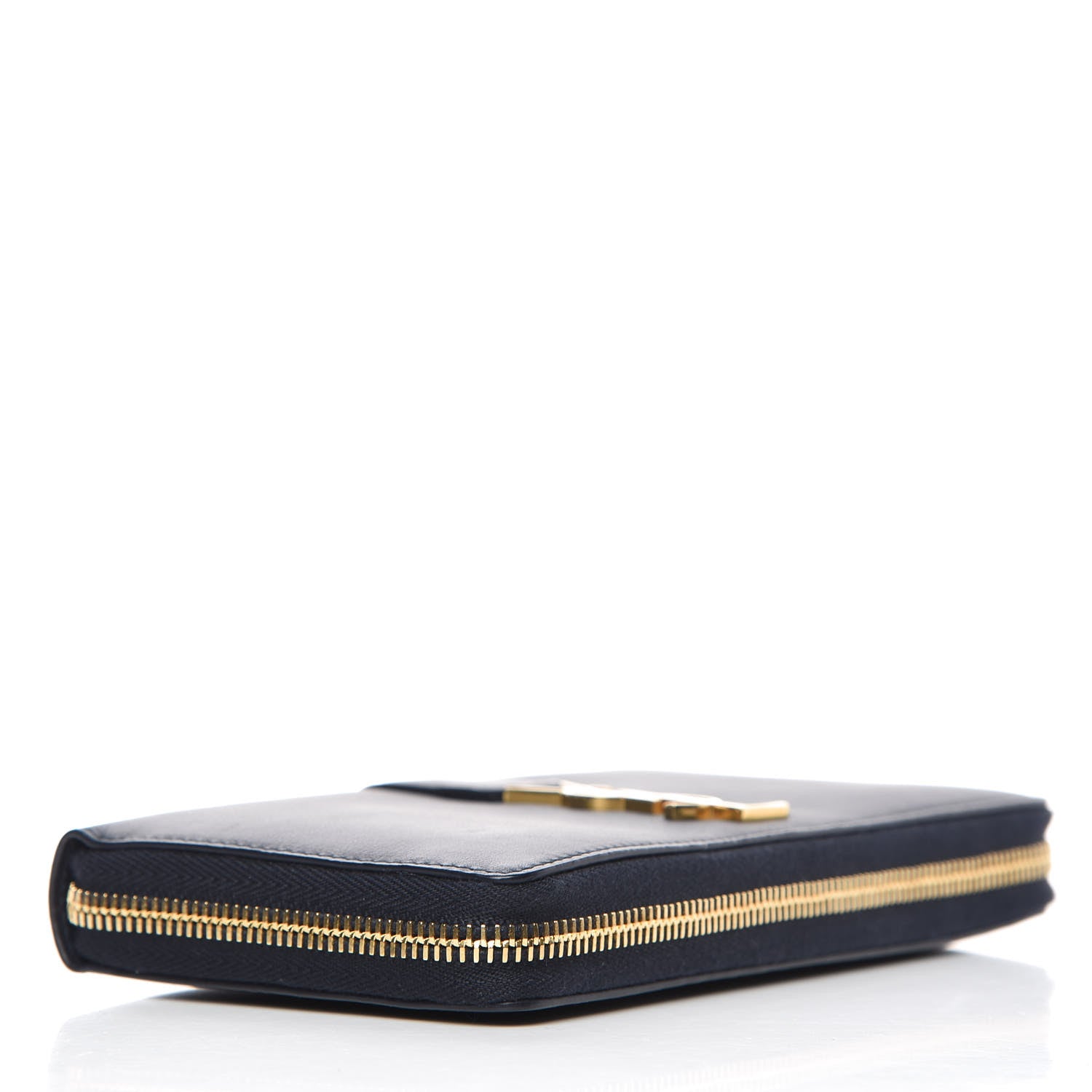 Saint Laurent Calfskin Monogram Zip Around Wallet Deep Marine 4 of 10