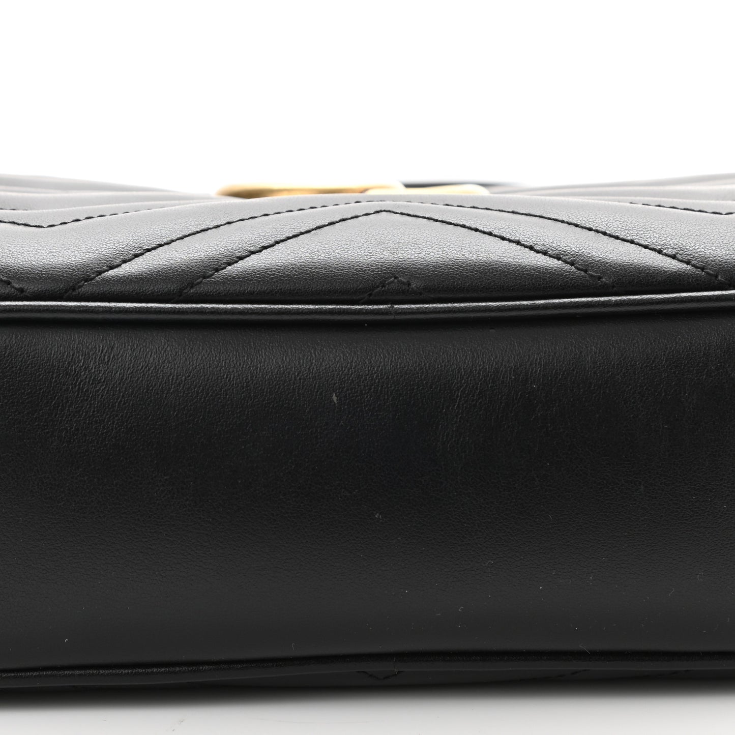 Calfskin Matelasse Small GG Marmont Chain Shoulder Bag Black