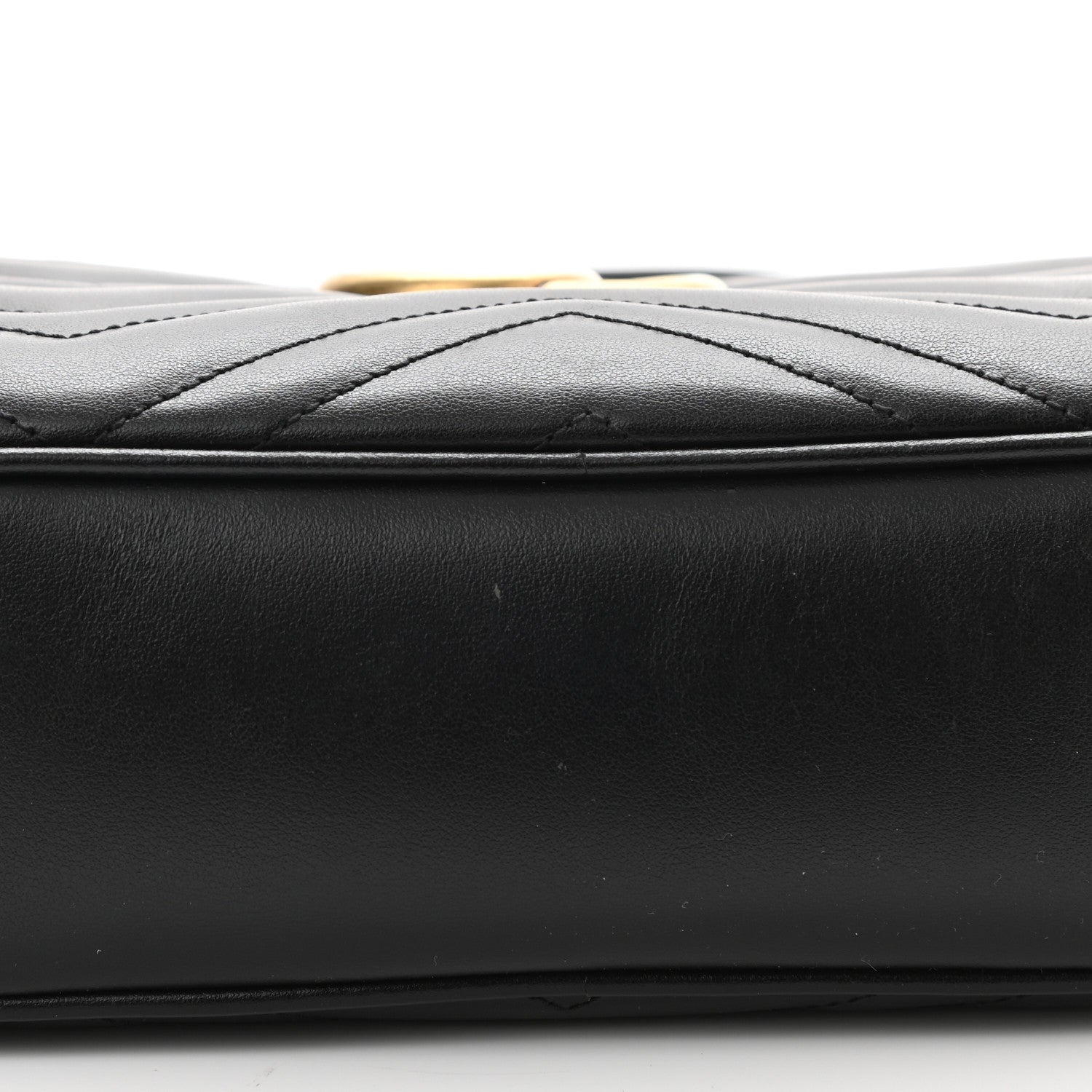 Gucci Calfskin Matelasse Small GG Marmont Chain Shoulder Bag Black 12 of 13