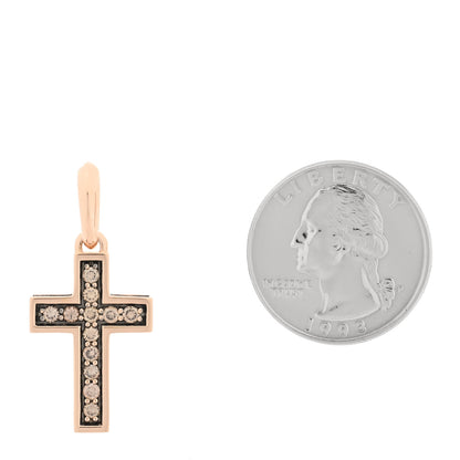 David Yurman 18K Rose Gold Cognac Diamond 28mm Streamline Cross Pendant 2 of 3