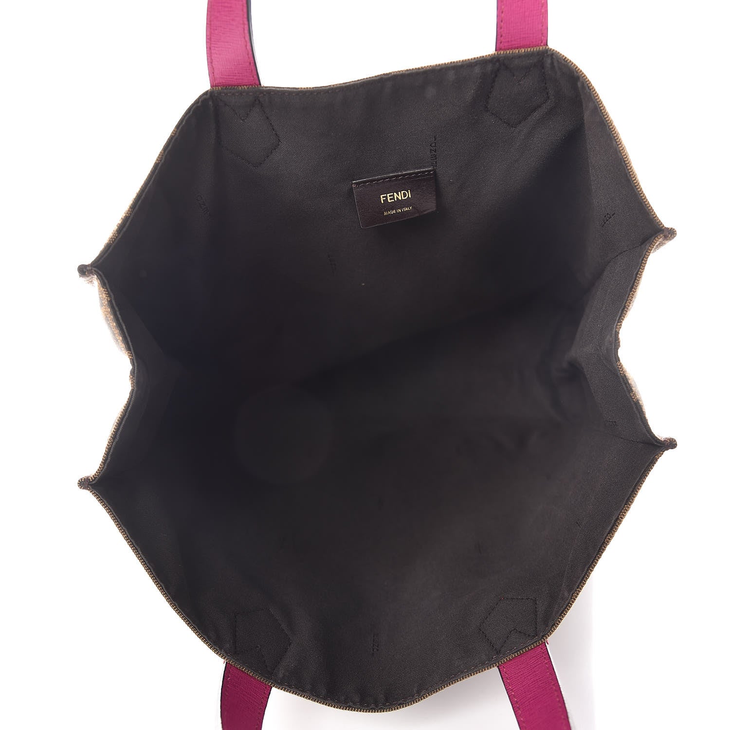 Fendi Zucca Vitello Elite Special Shopping Tote Tobacco Fuxia 5 of 10