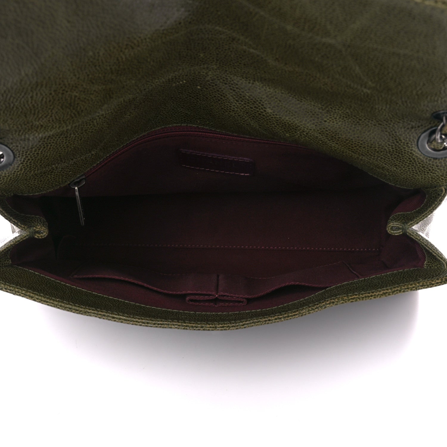Chanel Crumpled Grained Calfskin Jumbo CC Crave Flap Green 5 of 11