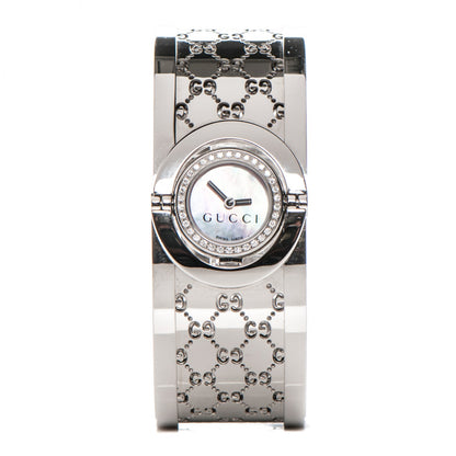 Gucci Stainless Steel Diamond Bezel Mother of Pearl 23mm Twirl Quartz Watch 1 of 5