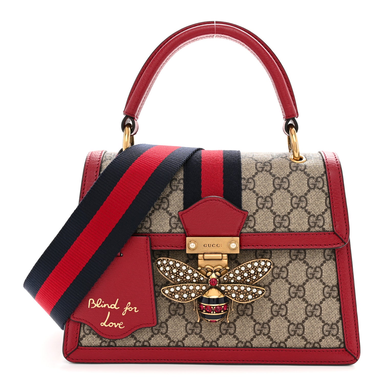 Gucci GG Supreme Monogram Small Queen Margaret Top Handle Bag Red 1 of 12