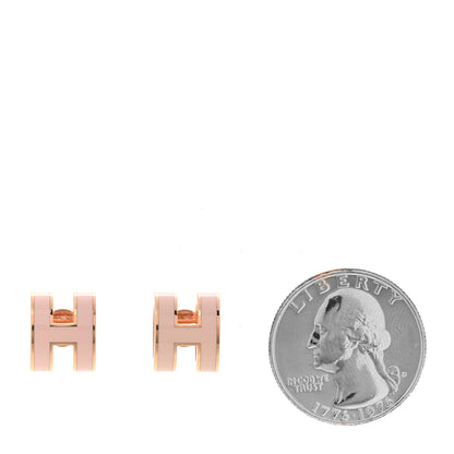Hermes Rose Gold Lacquered Pop H Earrings Rose Dragee 2 of 6