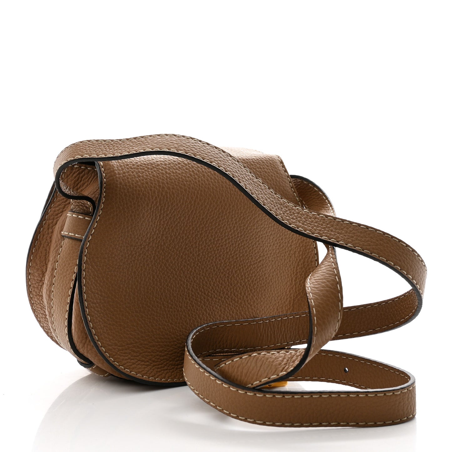 Calfskin Mini Marcie Round Crossbody Bag Nut