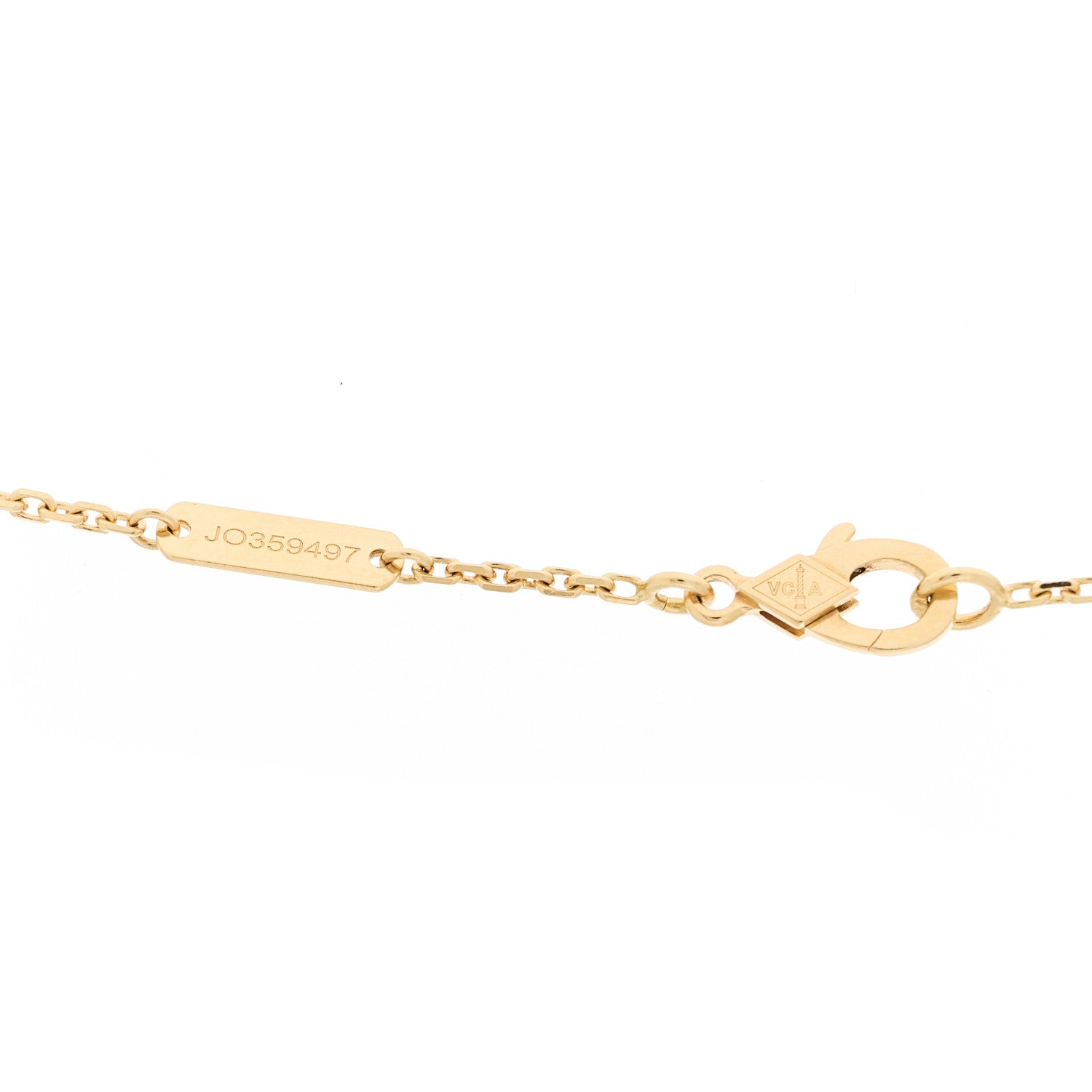 Van Cleef & Arpels 18K Yellow Gold Guilloche Vintage Alhambra Pendant Necklace 4 of 5