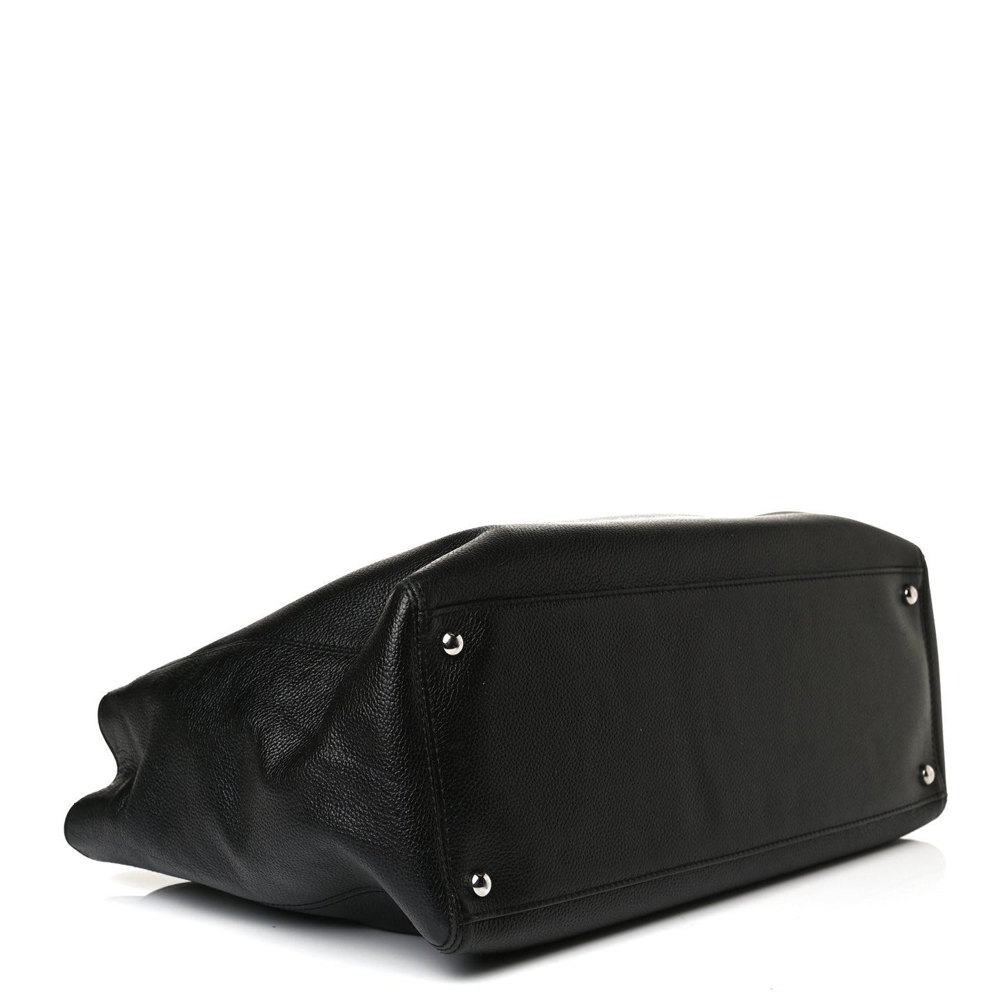 Calfskin Cerf Executive Shopper Tote Black