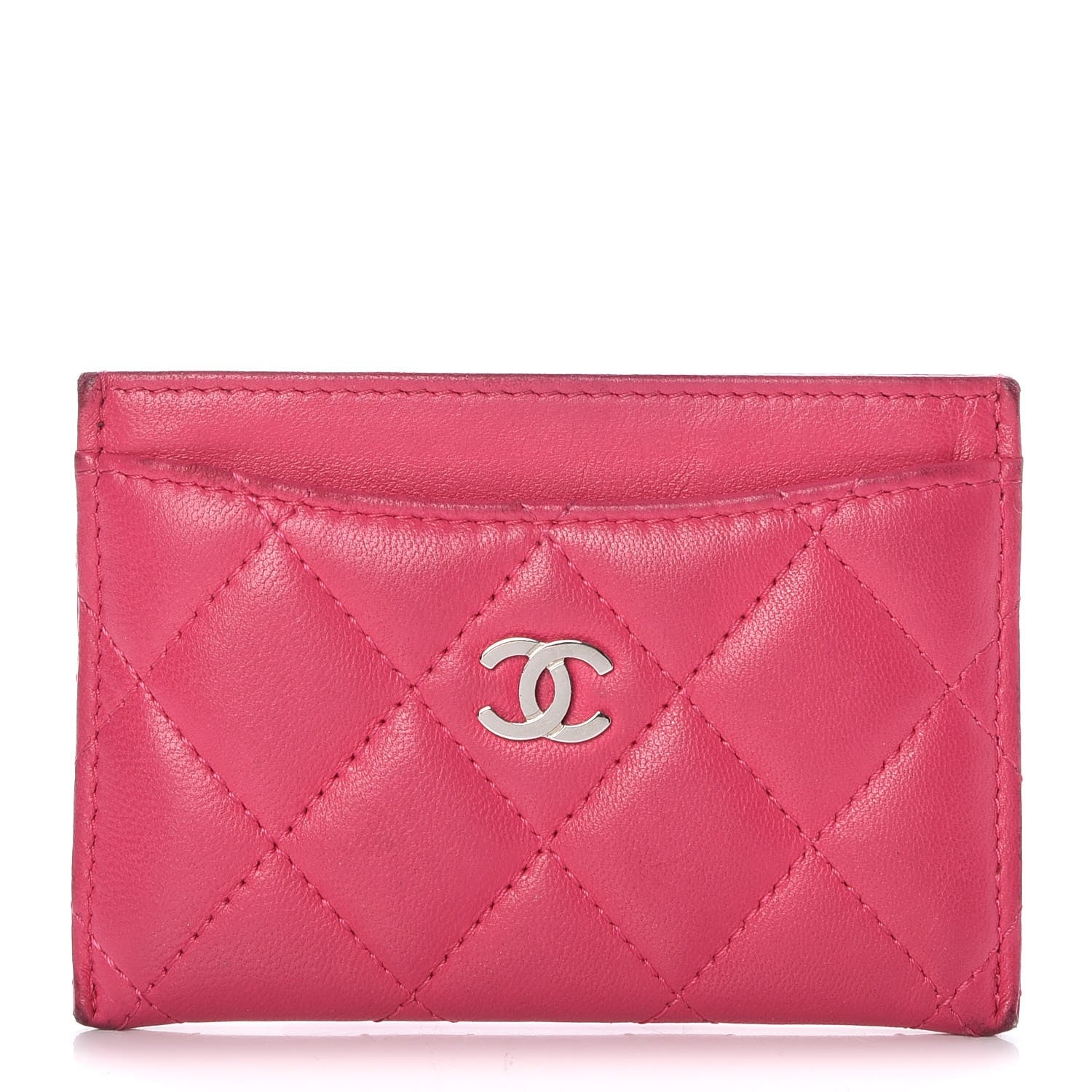 Chanel Lambskin Quilted Card Holder Fuchsia 1 of 13