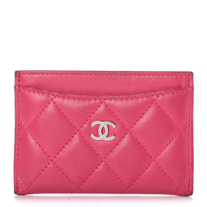 Chanel Lambskin Quilted Card Holder Fuchsia 1 of 13