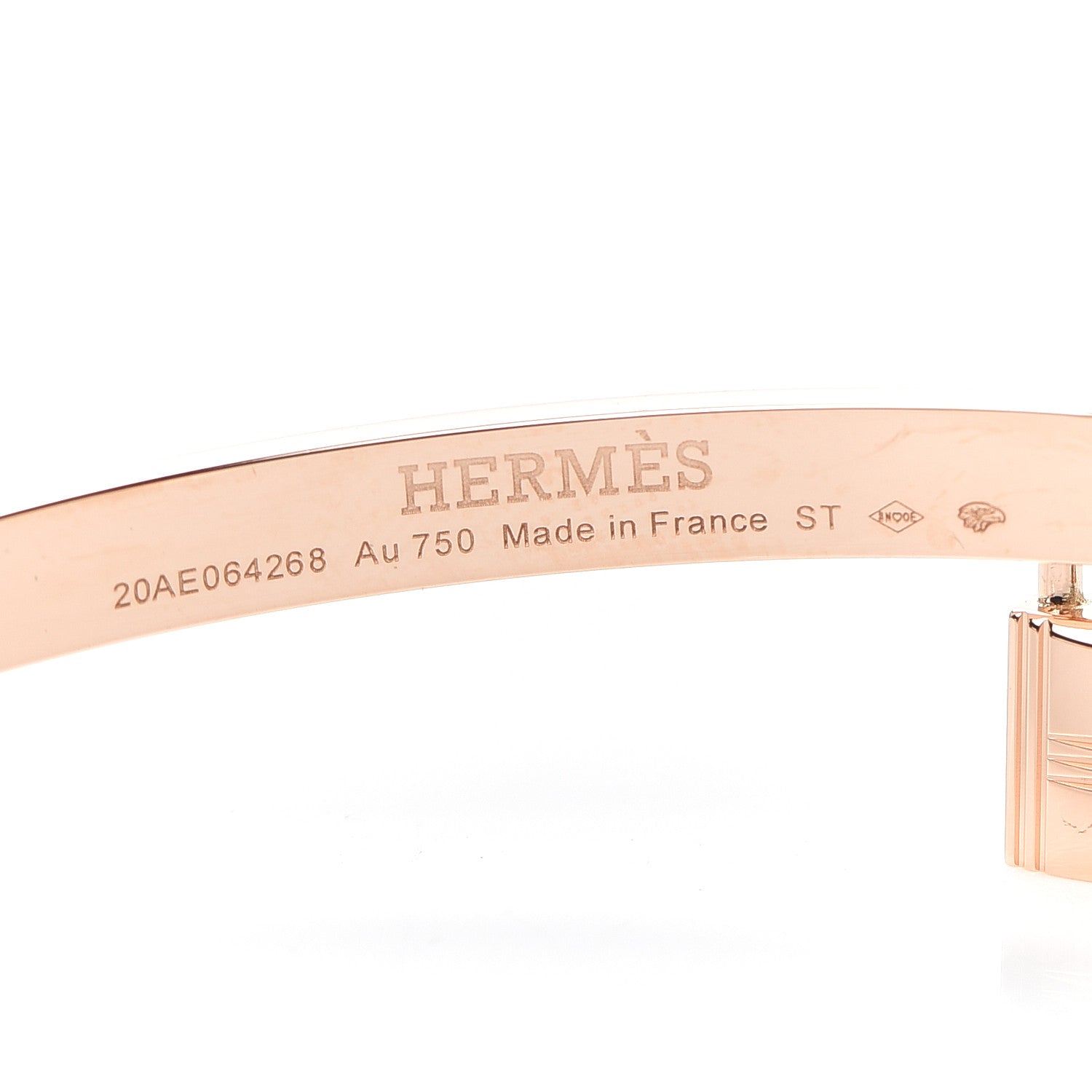 Hermes 18K Rose Gold PM Kelly Clochette Cuff Bracelet ST 4 of 5