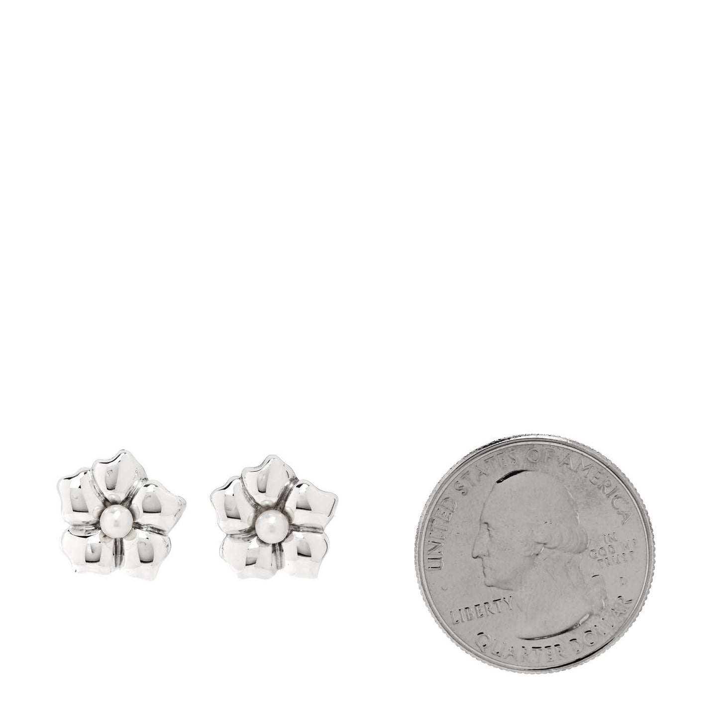 Sterling Silver Cultured Pearl Flower Earrings