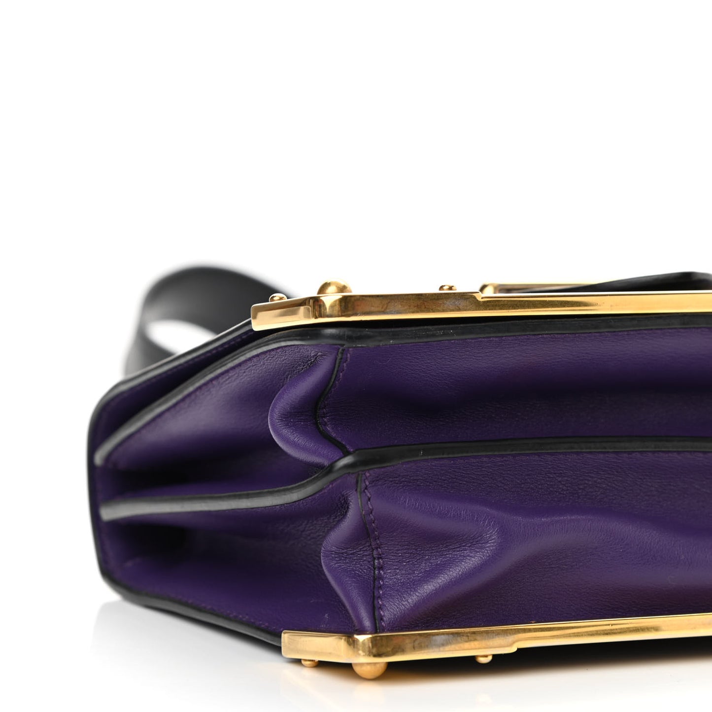 City Calfskin Saffiano Cahier Bag Purple Black