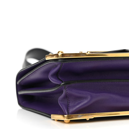 Prada City Calfskin Saffiano Cahier Bag Purple Black 9 of 10