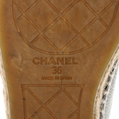 Chanel Grained Calfskin CC Espadrilles 36 Black 6 of 8