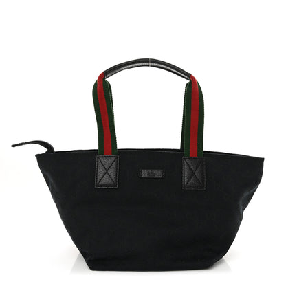 Gucci GG Monogram Small Web Handle Bucket Tote Black 1 of 12