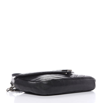 Saint Laurent Sheepskin Matelasse Chevron Monogram College Chain Wallet Black 4 of 18