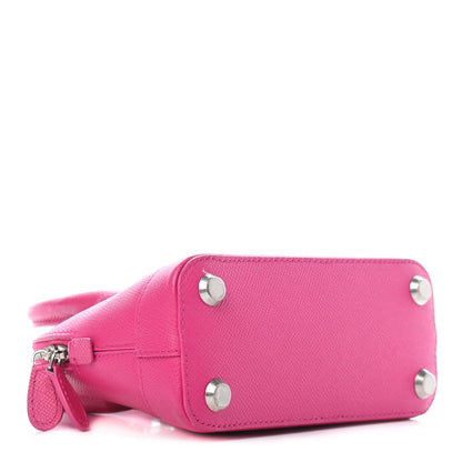Balenciaga Signature Grained Calfskin Logo XXS Ville Top Handle Bag Fuchsia 3 of 10