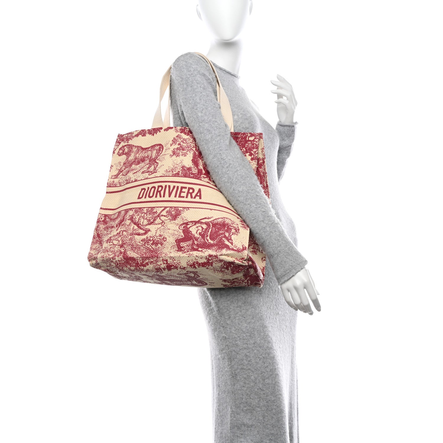 Christian Dior CHRISTIAN DIOR Straw Dioriviera Tote Red 2 of 9