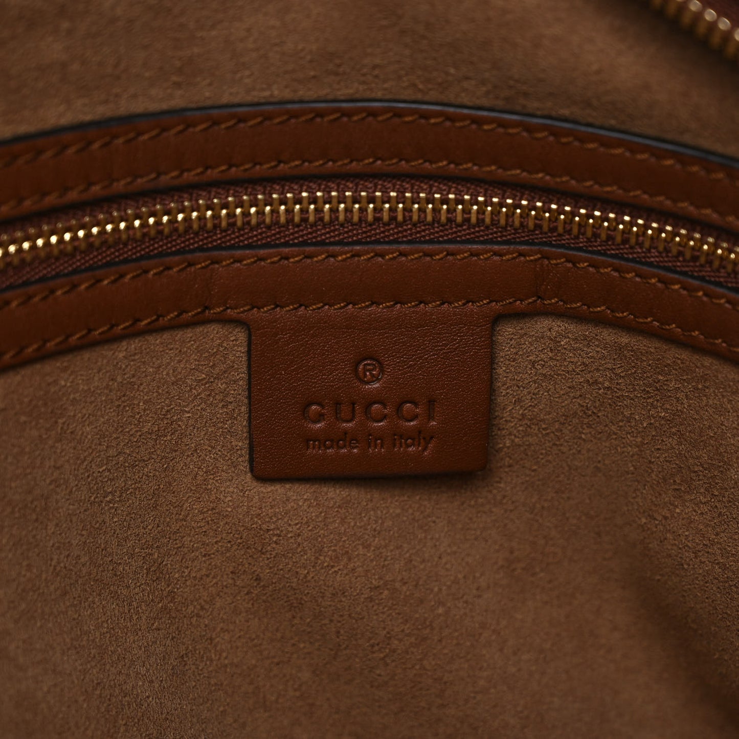 GG Supreme Monogram Large Linea A Hobo Light Brown