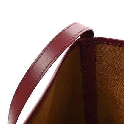 Celine Triomphe Canvas Calfskin Soft Shopper Tote Burgundy Tan 11 of 11