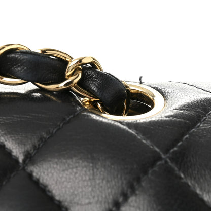 Chanel Lambskin Quilted Medium Double Flap Black 13 of 16