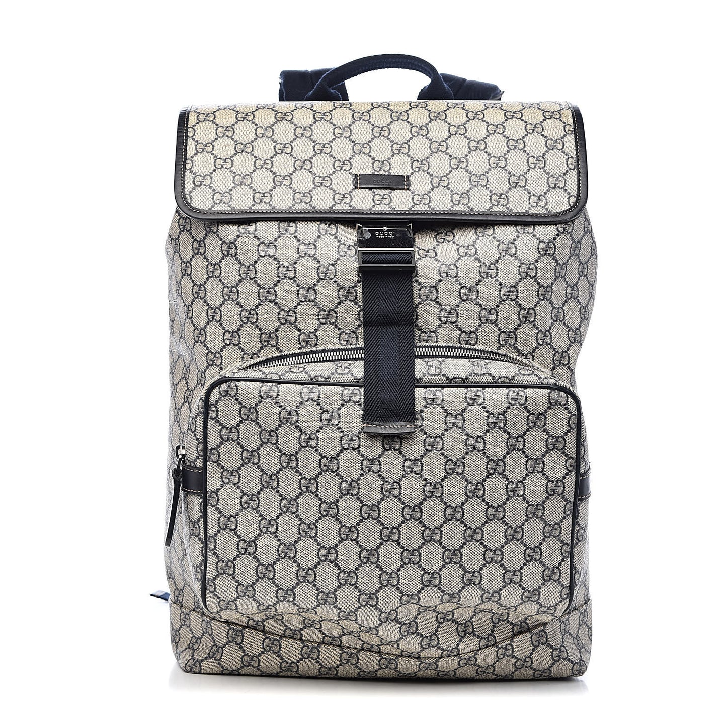 GG Supreme Monogram Medium Single Buckle Backpack Navy