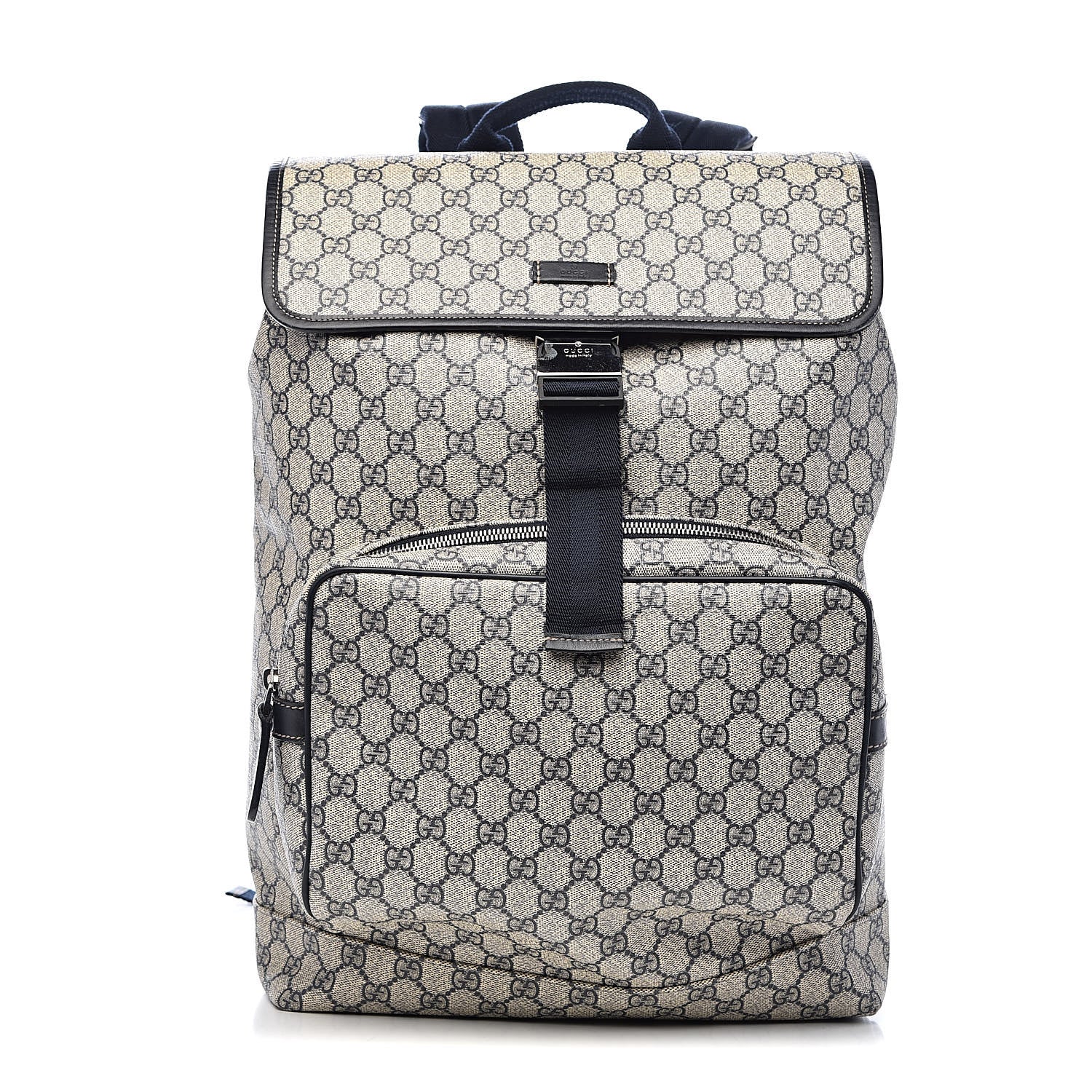 Gucci GG Supreme Monogram Medium Single Buckle Backpack Navy 1 of 11