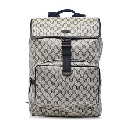 Gucci GG Supreme Monogram Medium Single Buckle Backpack Navy 1 of 11
