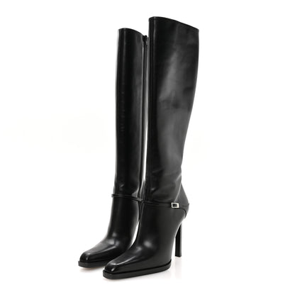 Saint Laurent Calfskin Nina 110 Knee High Boots 37 Black 4 of 9