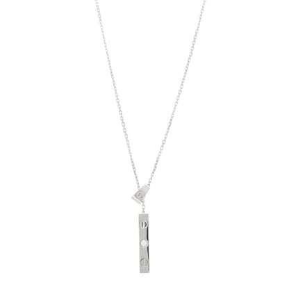 Cartier 18K White Gold Diamond LOVE Lariat Necklace 1 of 6