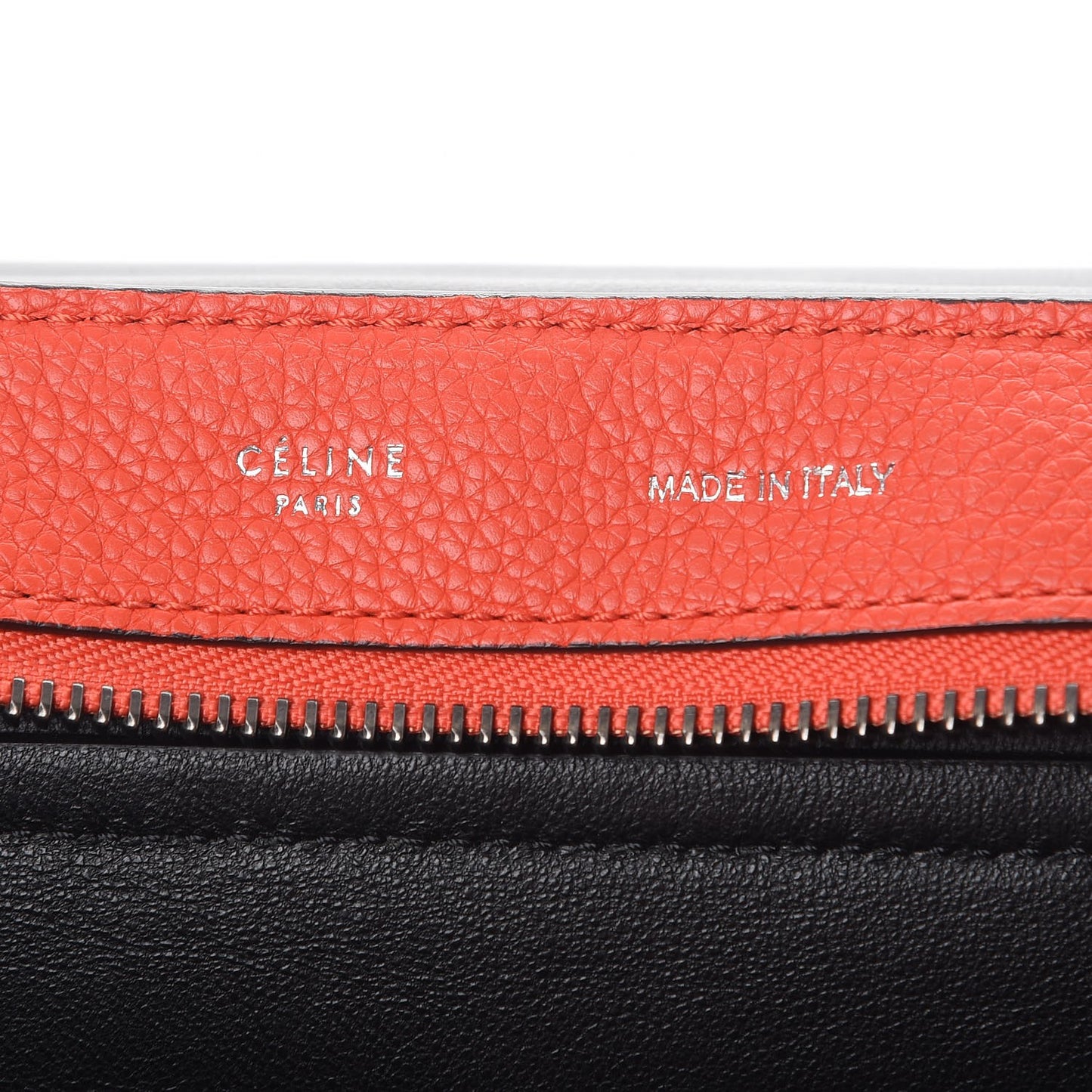 Drummed Calfskin Suede Medium Trapeze Vermillion