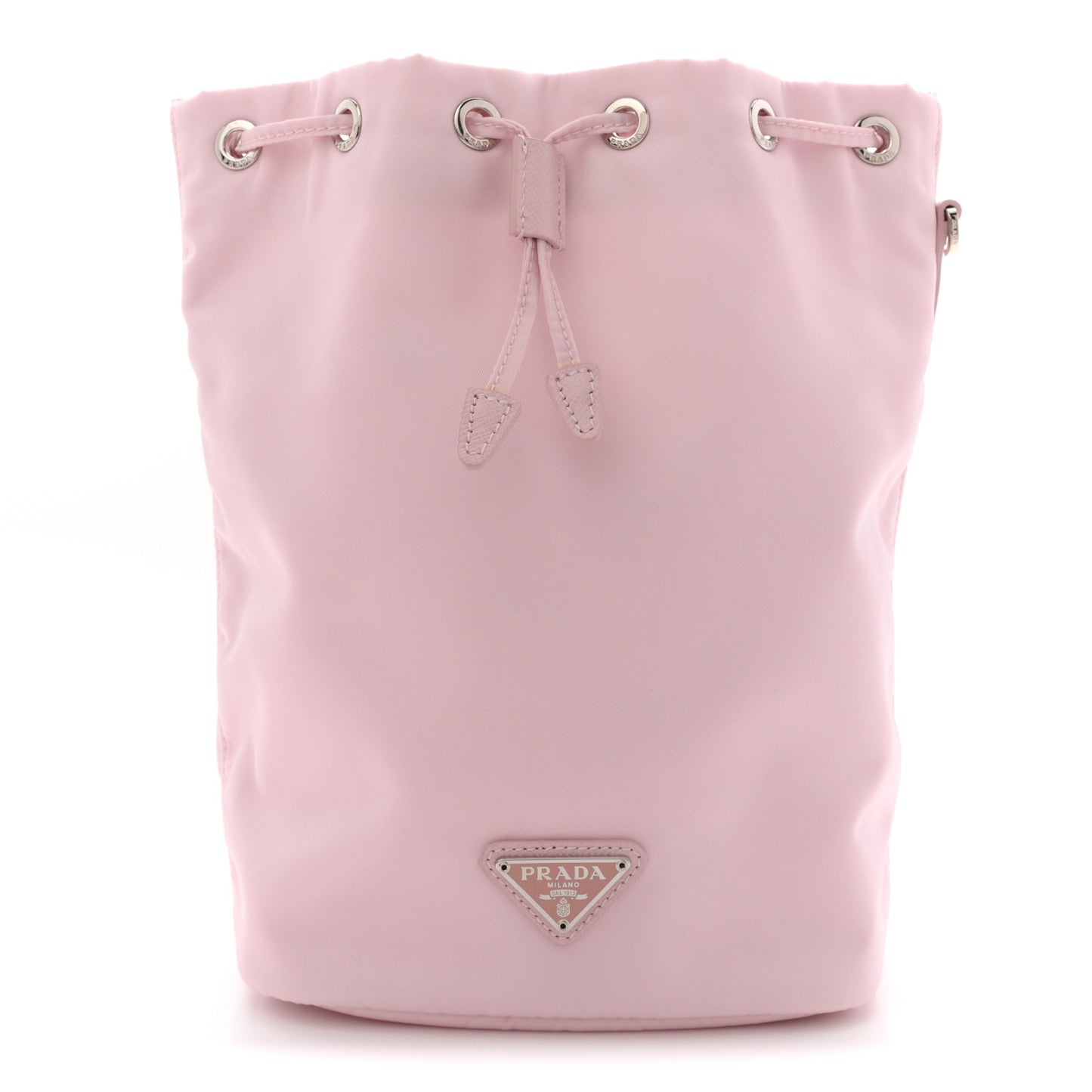 Nylon Vela Drawstring Wristlet Pouch Alabastro