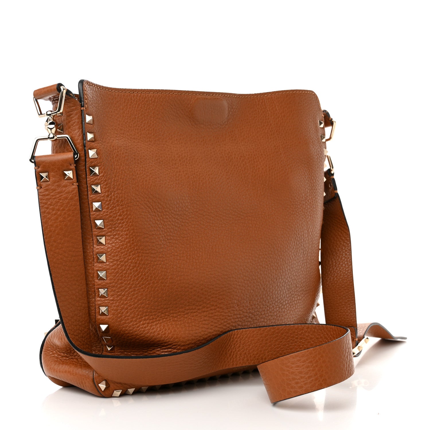 Valentino Garavani Pebbled Calfskin Large Rockstud Flip-Lock Messenger Bag Light Cuir 3 of 11