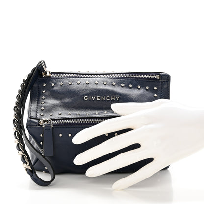 Givenchy Calfskin Studded Pandora Wristlet Blue 2 of 7