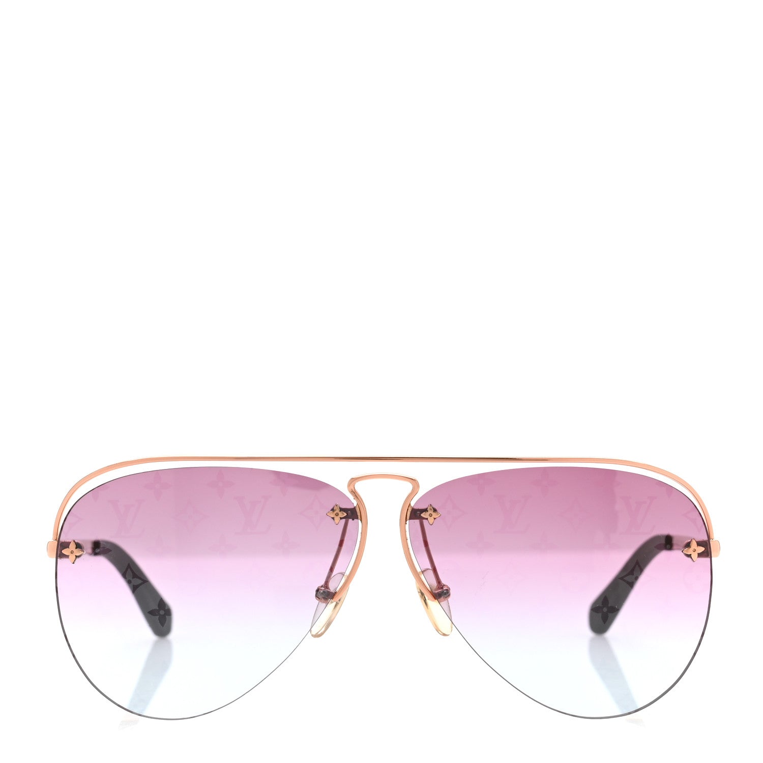 Louis Vuitton Monogram Grease Sunglasses Z1280W Gold 2 of 8