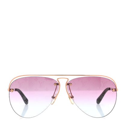 Louis Vuitton Monogram Grease Sunglasses Z1280W Gold 2 of 8