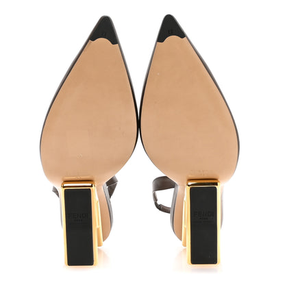 Fendi Vitello Fendi First 95mm Slingback Sandals 41 Coffee 6 of 7
