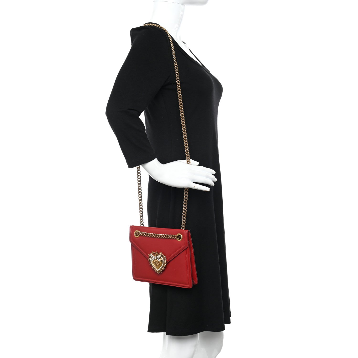 Dolce & Gabbana Smooth Calfskin Medium Devotion Crossbody Bag Poppy Red 2 of 9