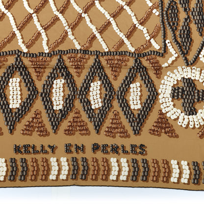 Hermes Silk Twill Kelly En Perles Giant Scarf 140 Camel Taupe Nacre 3 of 5