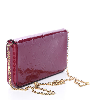Louis Vuitton Vernis Felicie Chain Wallet Magenta 2 of 7