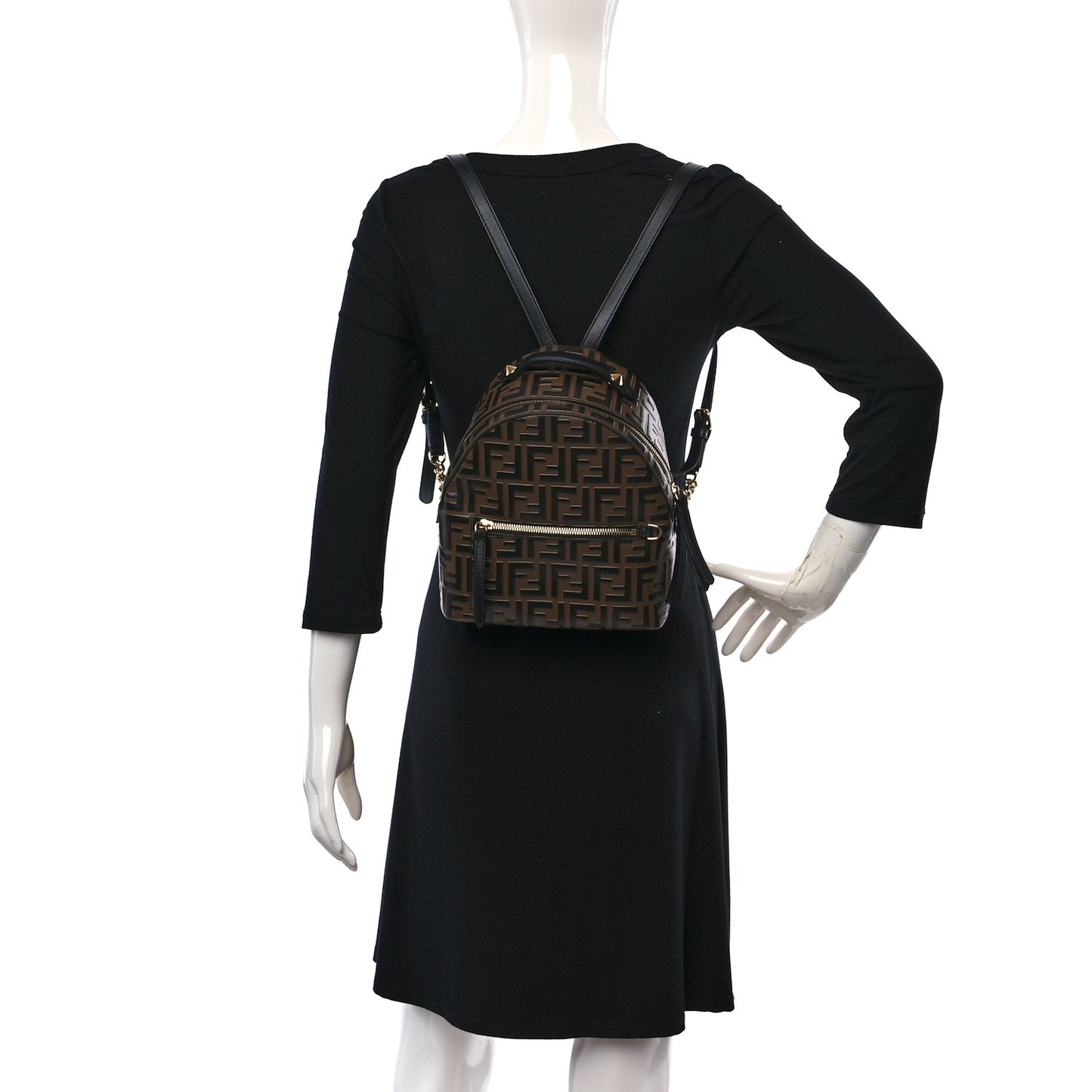 Vitello Bi-Color FF 1974 Embossed Mini Backpack Maya Black