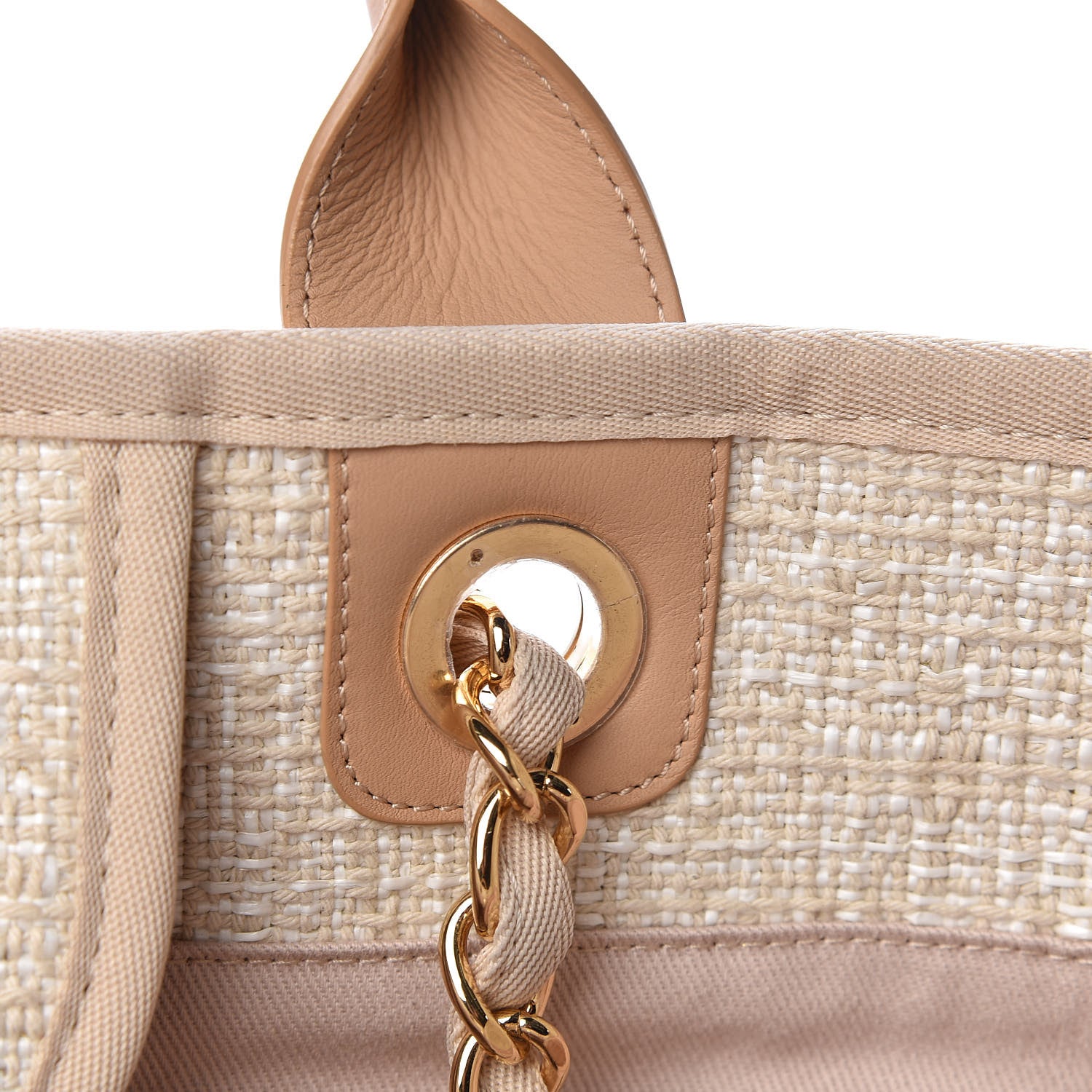Chanel Canvas Large Deauville Tote Light Beige 12 of 19