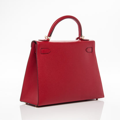 Hermes Epsom Kelly Sellier 32 Rouge Casaque 3 of 28