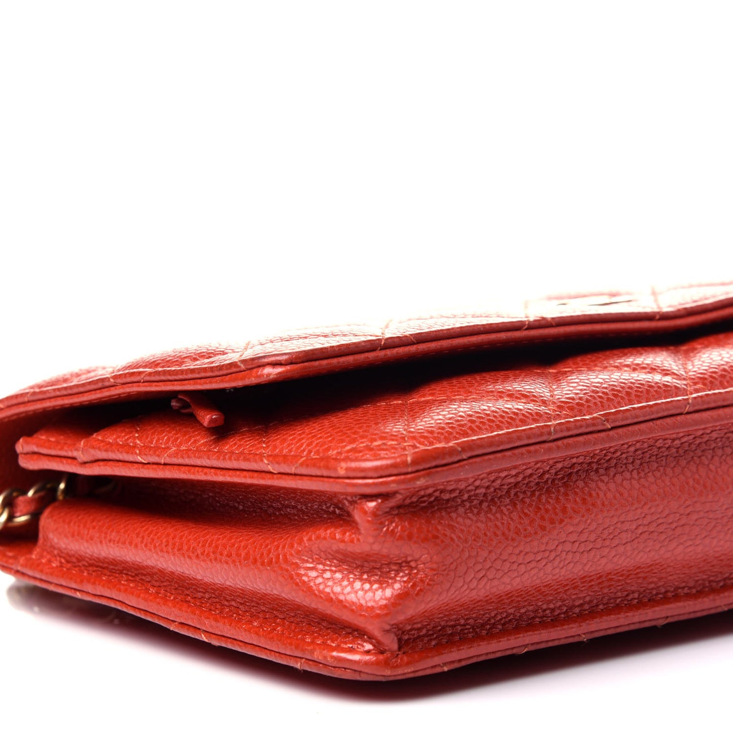 Caviar Quilted Wallet On Chain WOC Red