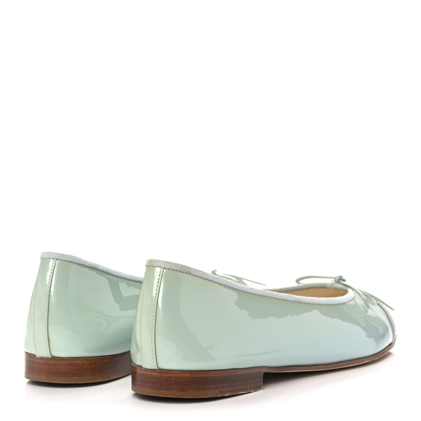 Patent Cap Toe CC Ballerina Flats 39.5 Mint Green Grey